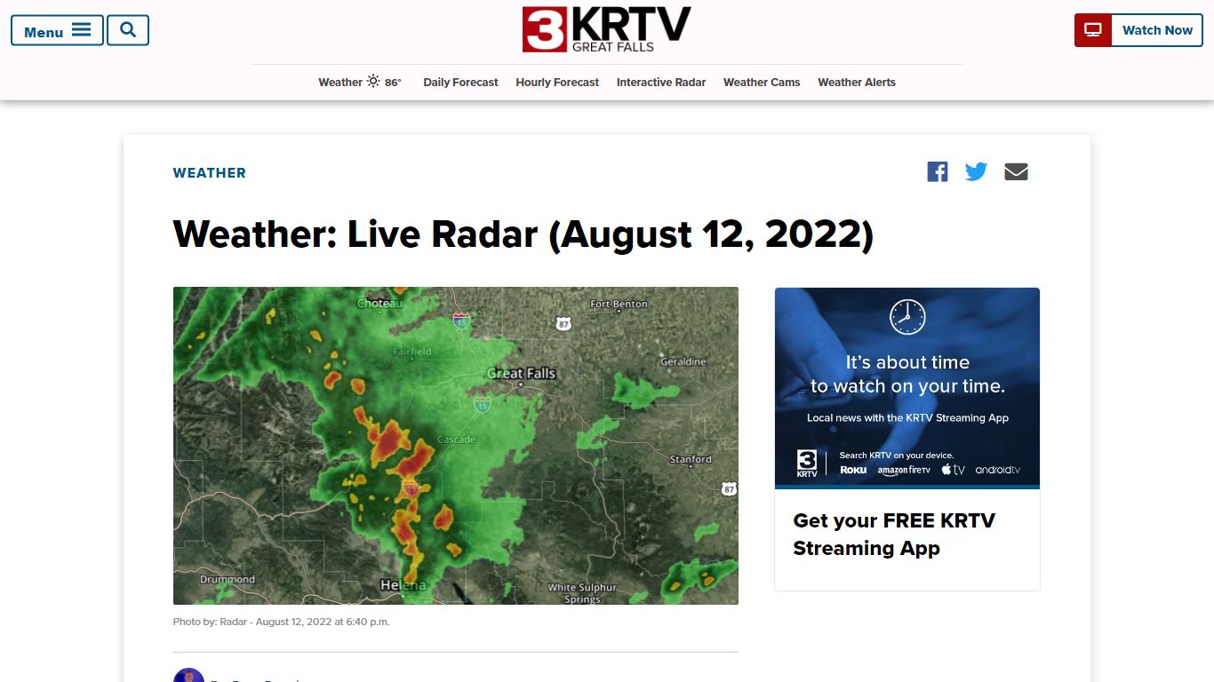 Weather: Live Radar (August 12, 2022) - krtv.com